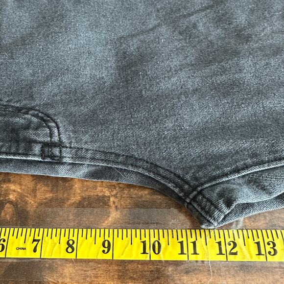 Cider Flare Leg Jeans Small Black Distressed Raw Hem Boho Grunge Classic Denim - Picture 4 of 9